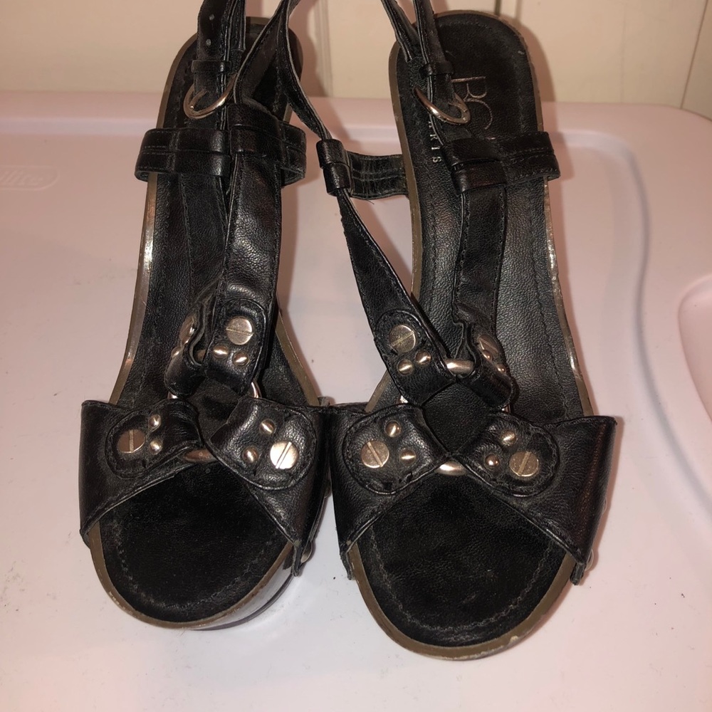 Black strappy heels